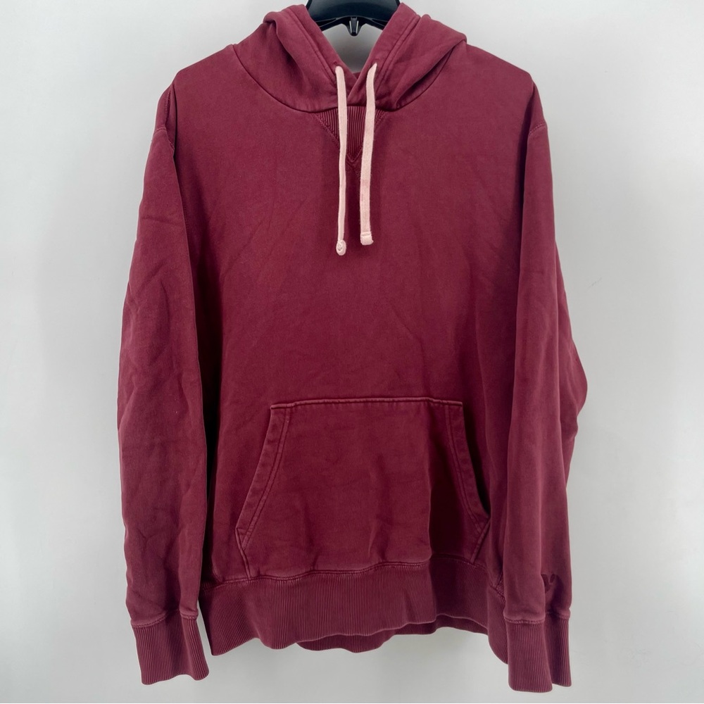 AEO American Eagle Men’s Sweatshirt Maroon Hooded Cotton Blend M